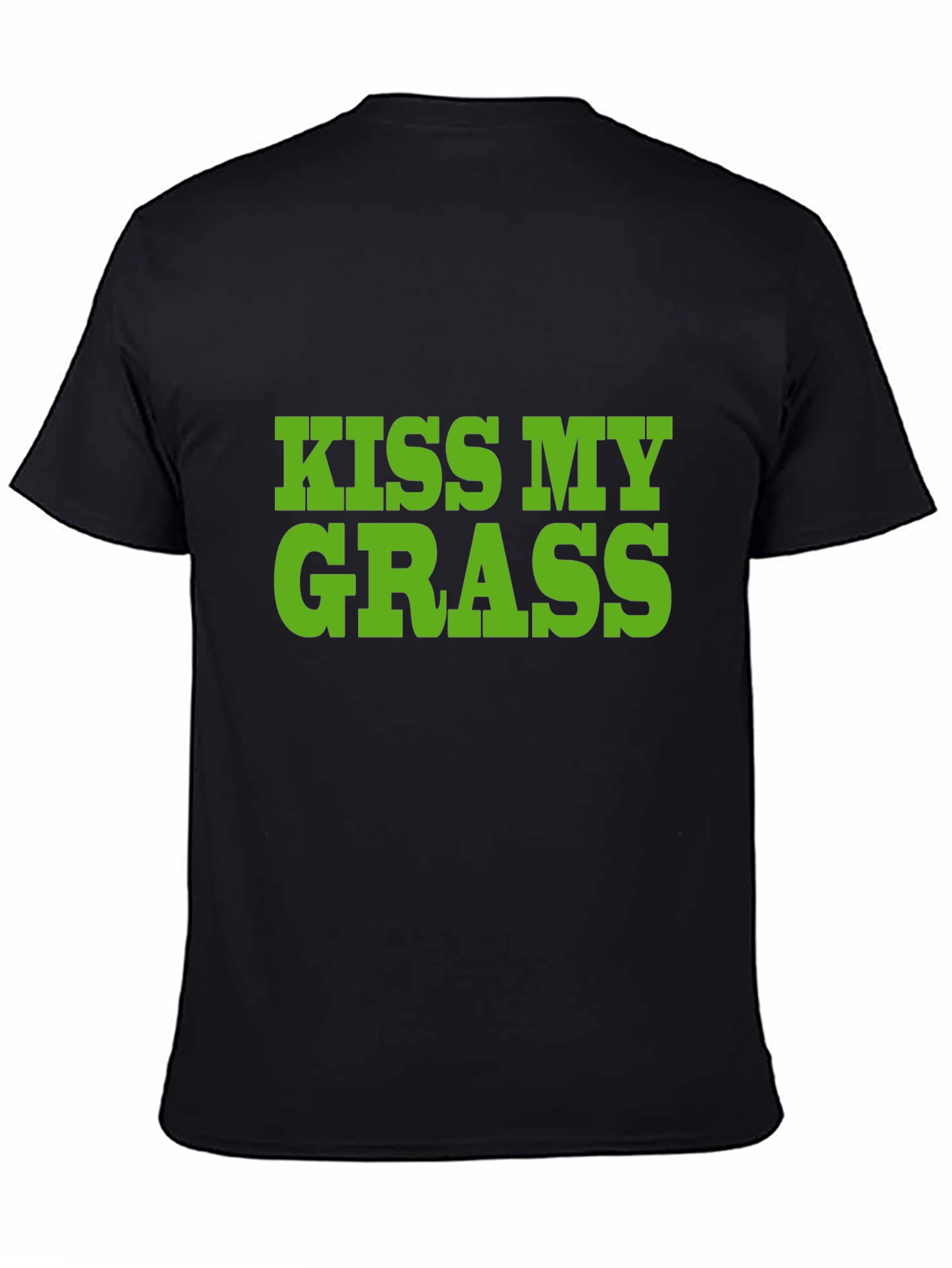 Camiseta Negra Kiss My Grass Divertida y Original