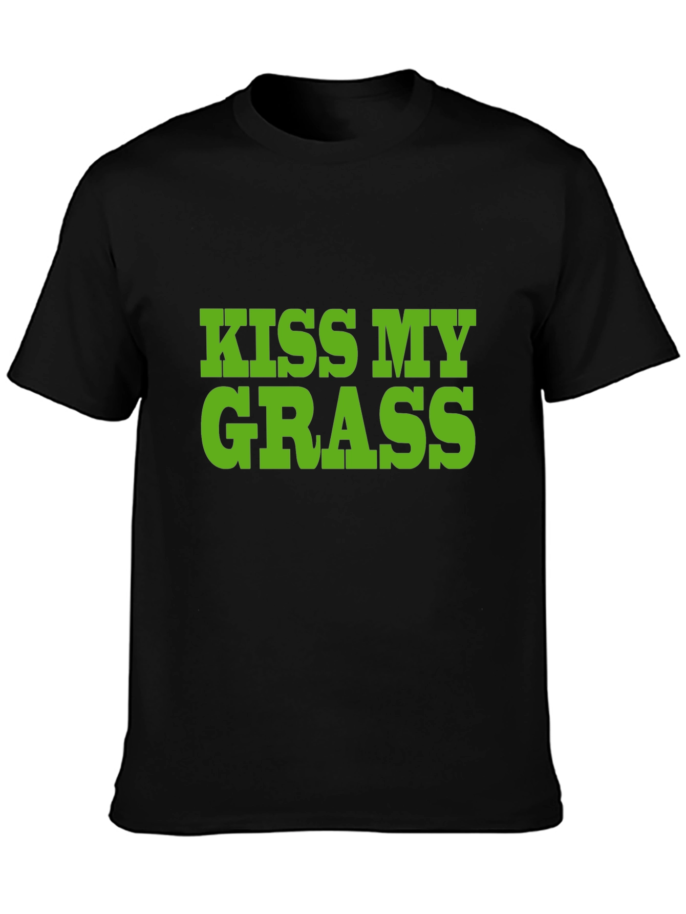 Camiseta Negra Kiss My Grass Divertida y Original