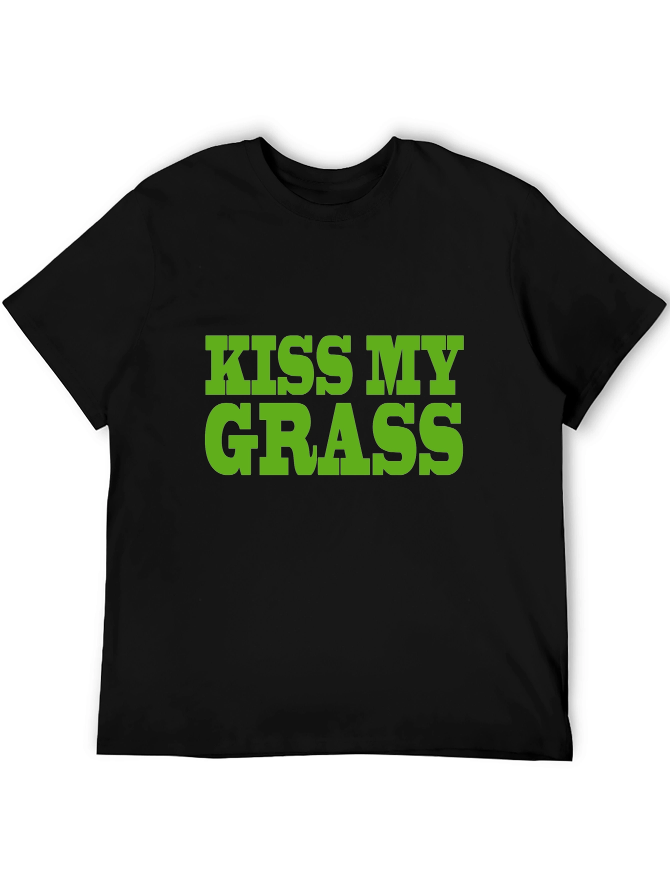 Camiseta Negra Kiss My Grass Divertida y Original
