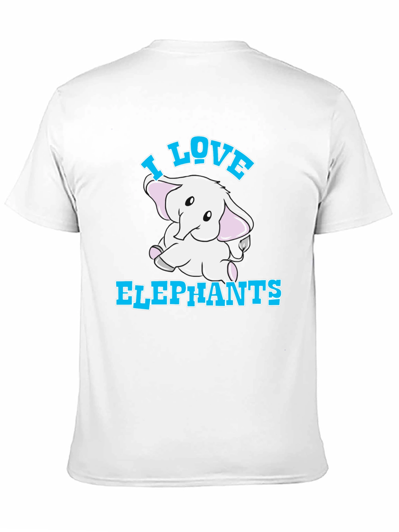 Camiseta Negra I Love Elephants para Amantes de Animales