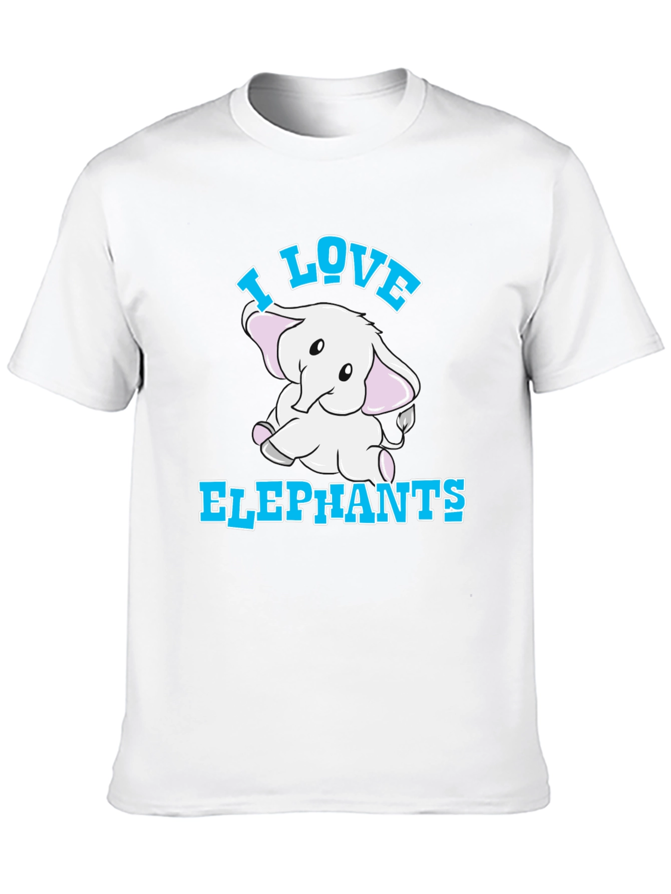 Camiseta Negra I Love Elephants para Amantes de Animales