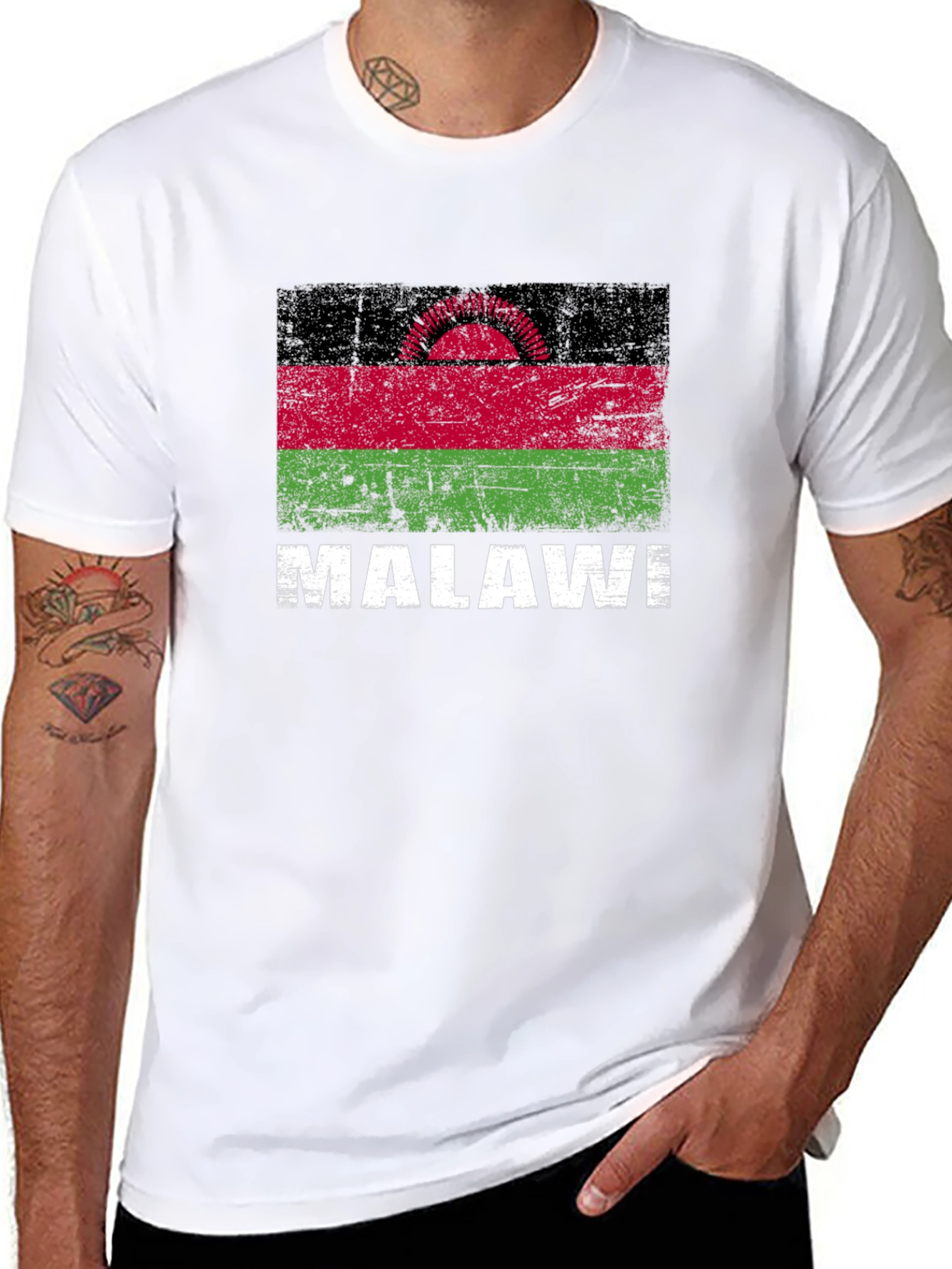 Camiseta Malawi - Diseño Bandera Retro