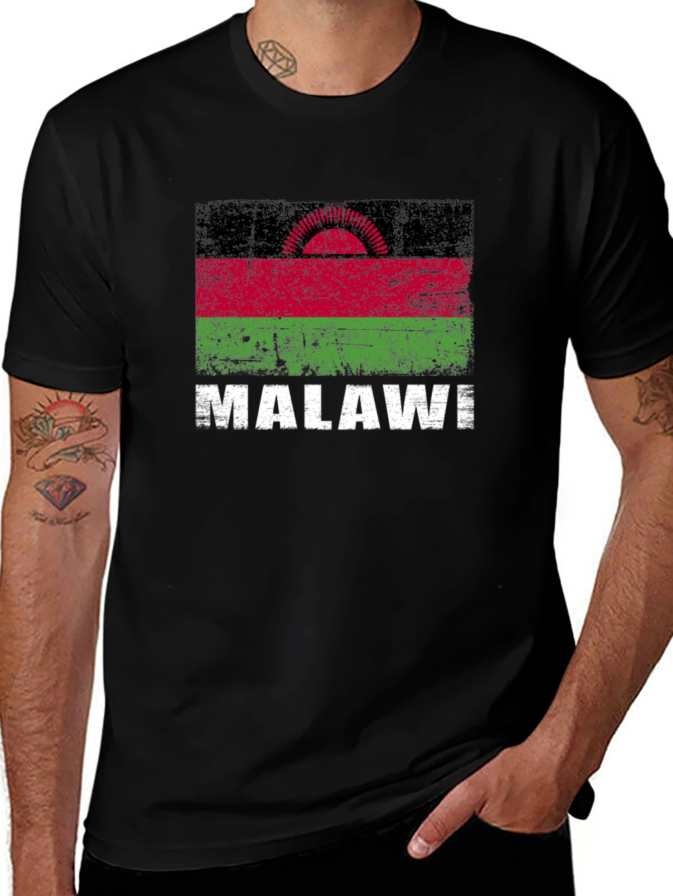 Camiseta Malawi - Diseño Bandera Retro