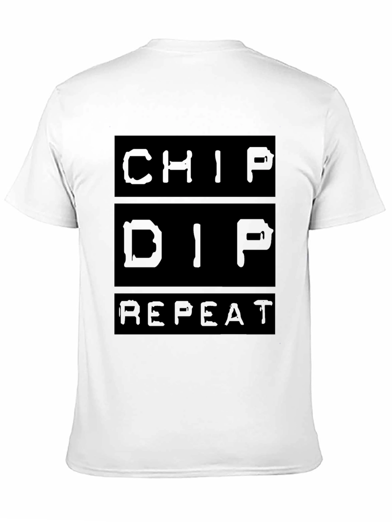Camiseta Negra: Chip Dip Repeat