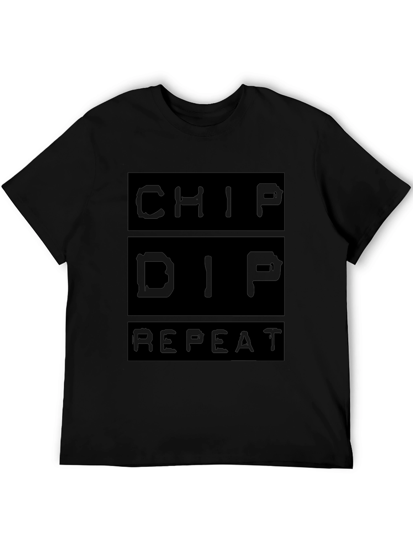 Camiseta Negra: Chip Dip Repeat