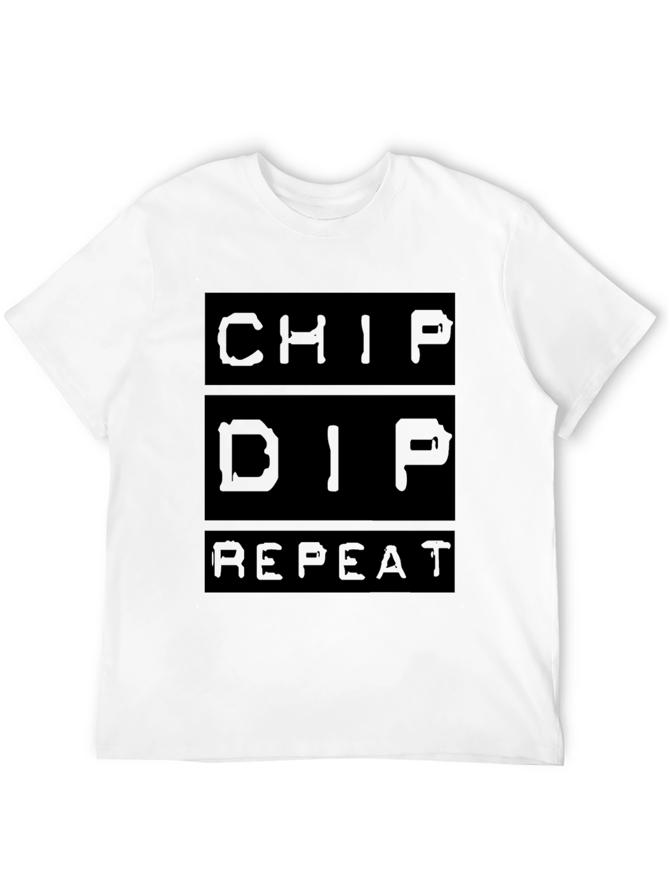Camiseta Negra: Chip Dip Repeat
