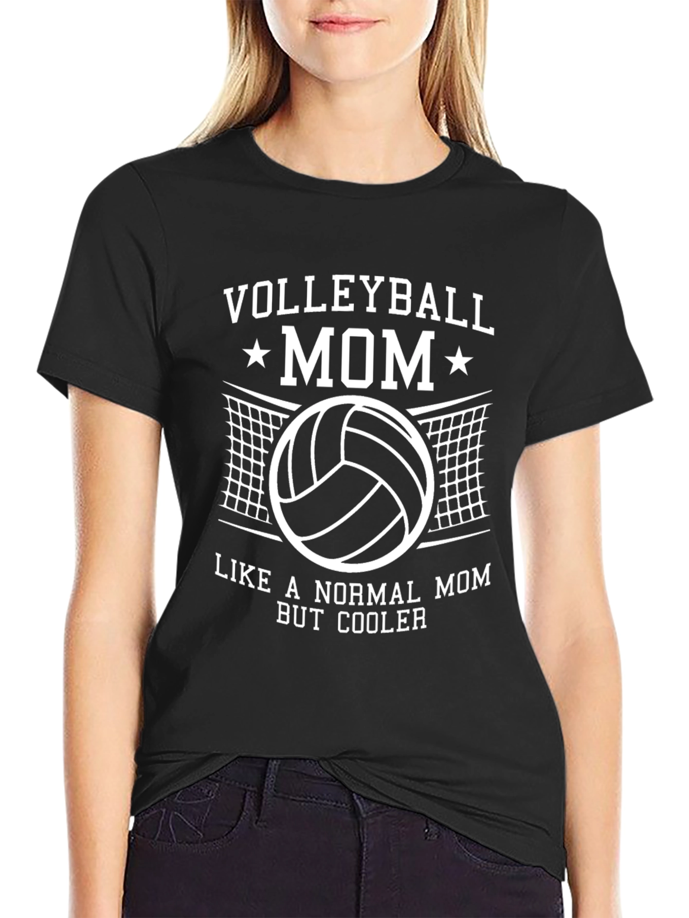 Camiseta Negra Voleibol Mamá - Estilo y Comodidad