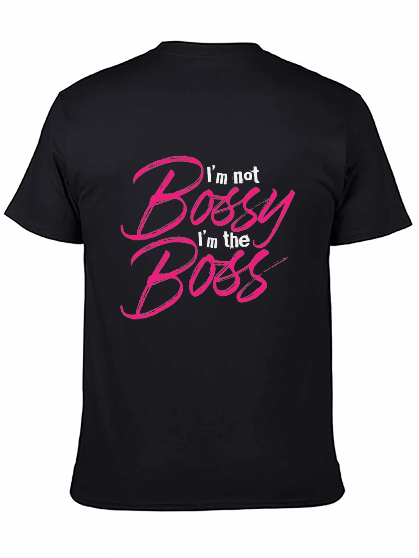 Camiseta Negra con Texto Im the Boss