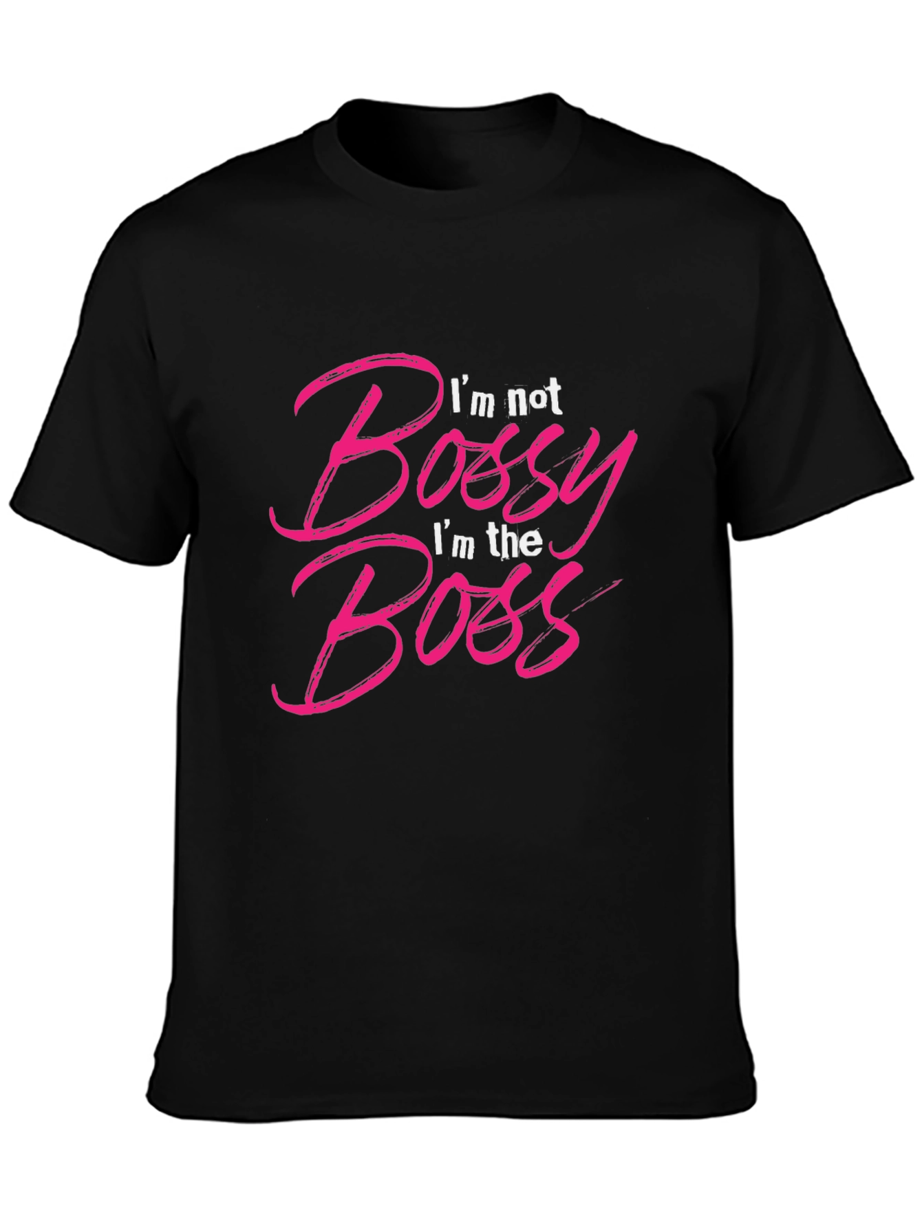 Camiseta Negra con Texto Im the Boss
