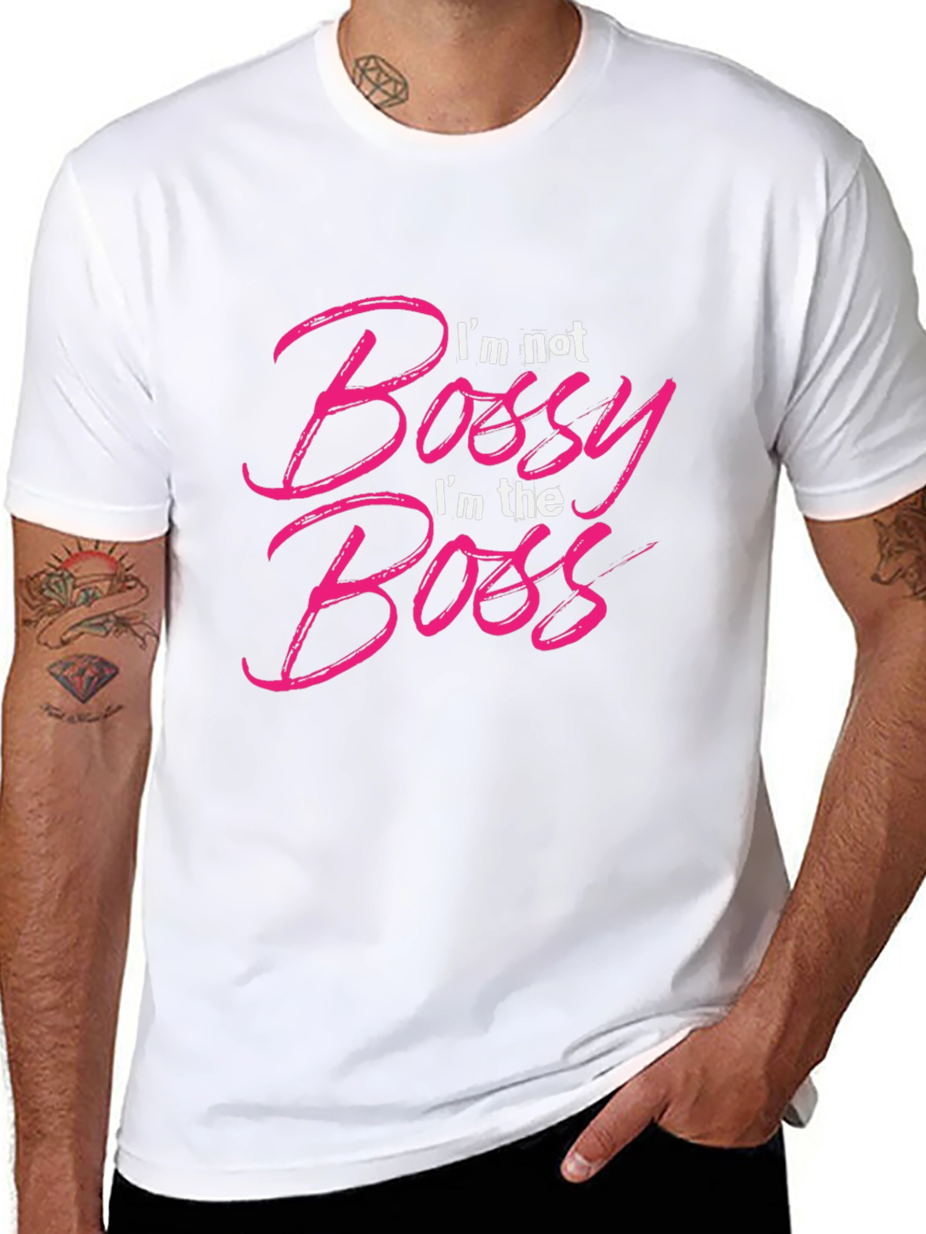 Camiseta Negra con Texto Im the Boss