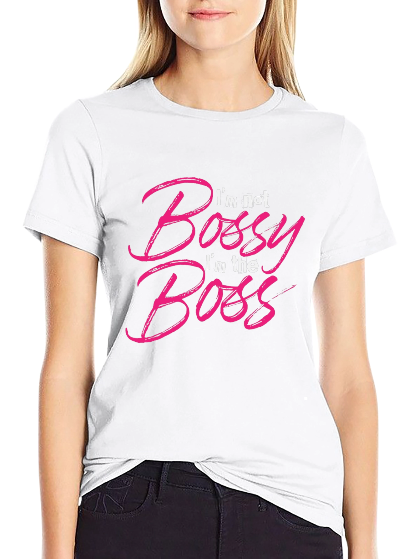 Camiseta Negra con Texto Im the Boss
