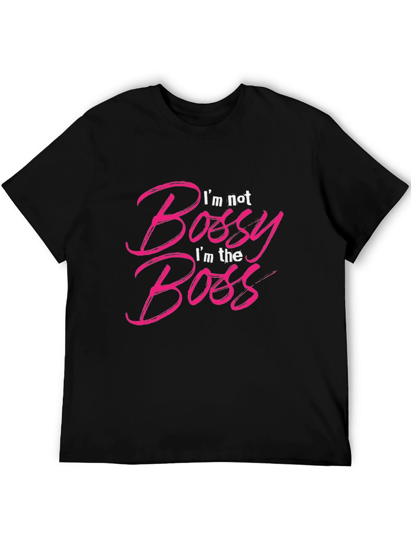 Camiseta Negra con Texto Im the Boss