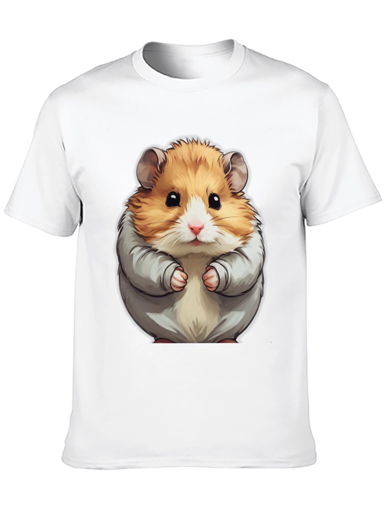 Camiseta Negra con Estampado de Hámster Adorable