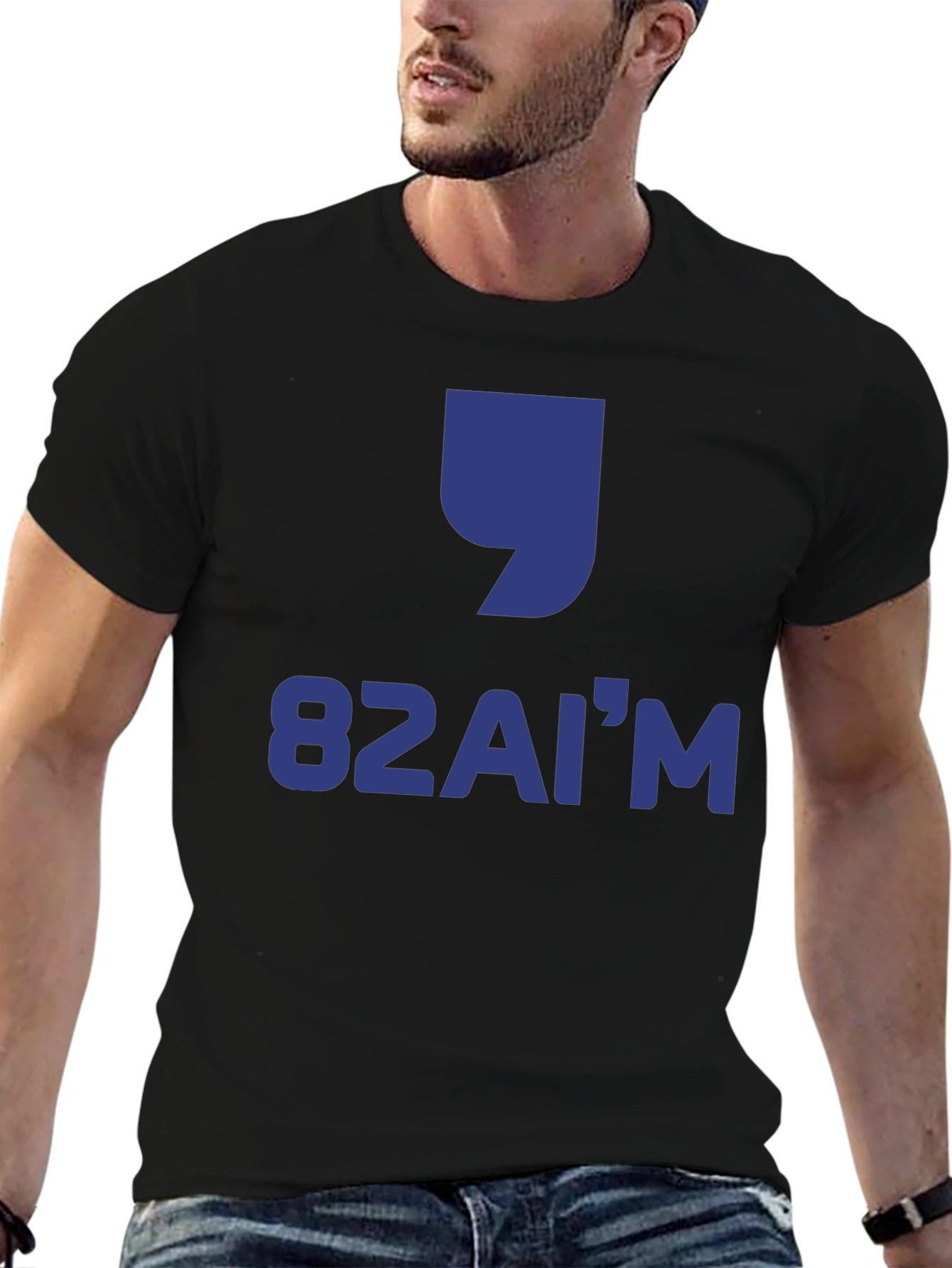 Camiseta Negra Estampada 82AIM