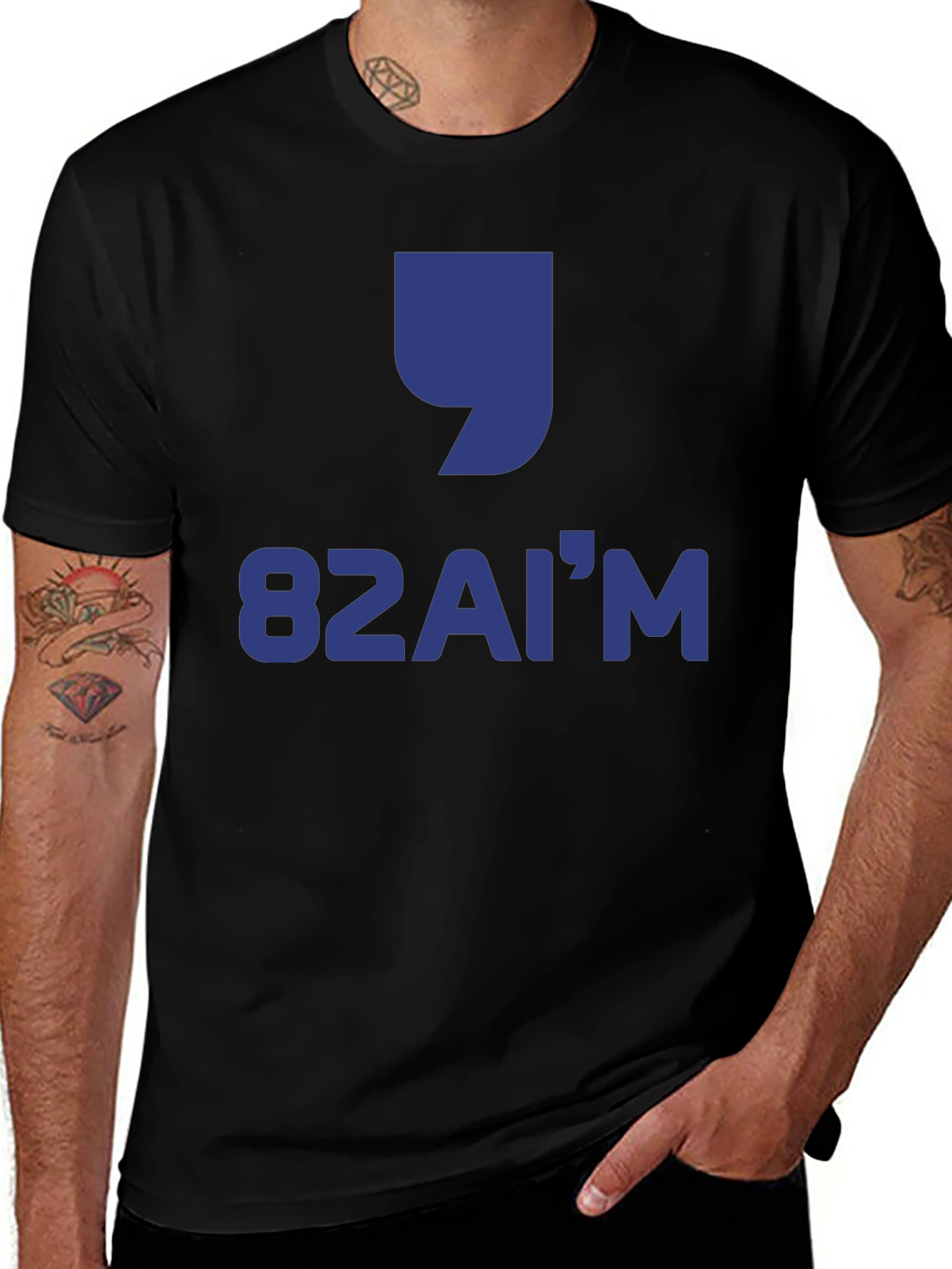 Camiseta Negra Estampada 82AIM