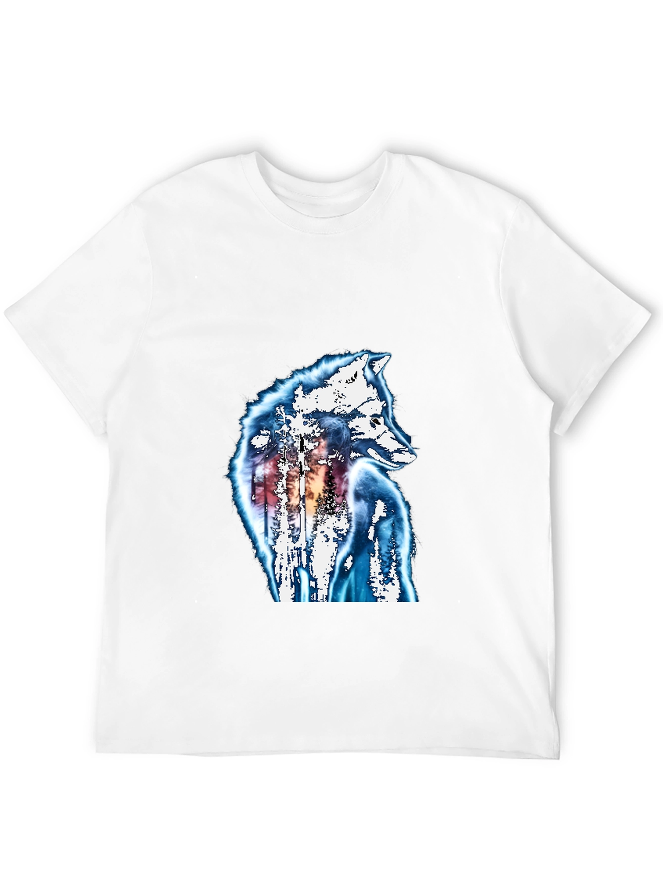 Camiseta Negra Lobo Diseño Único