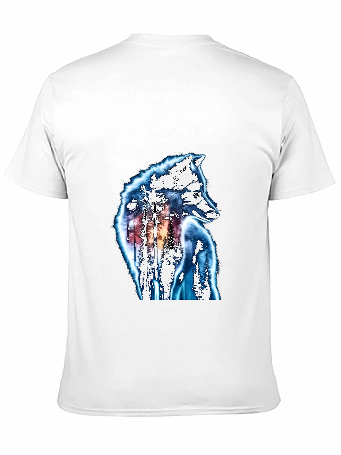 Camiseta Negra Lobo Diseño Único