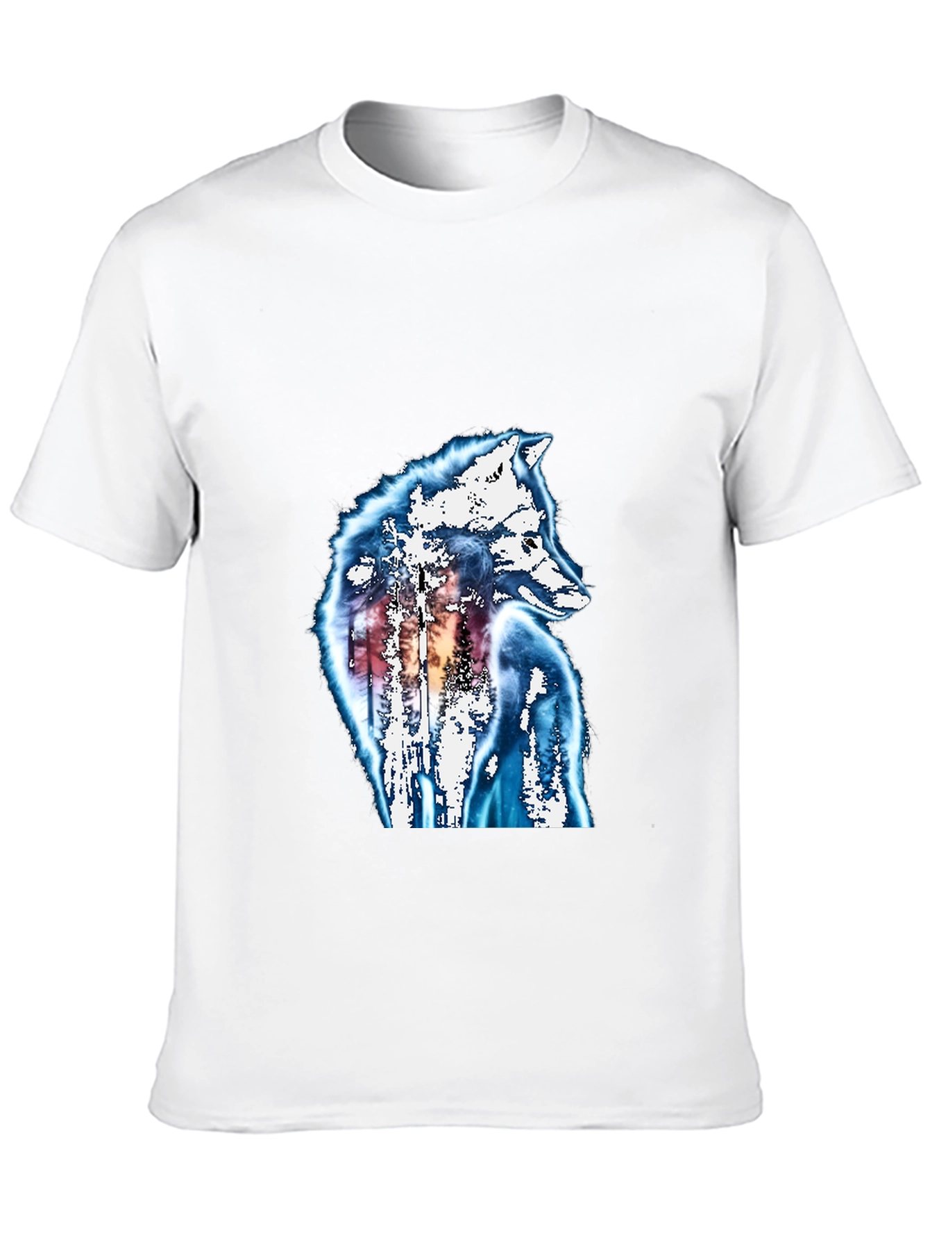 Camiseta Negra Lobo Diseño Único