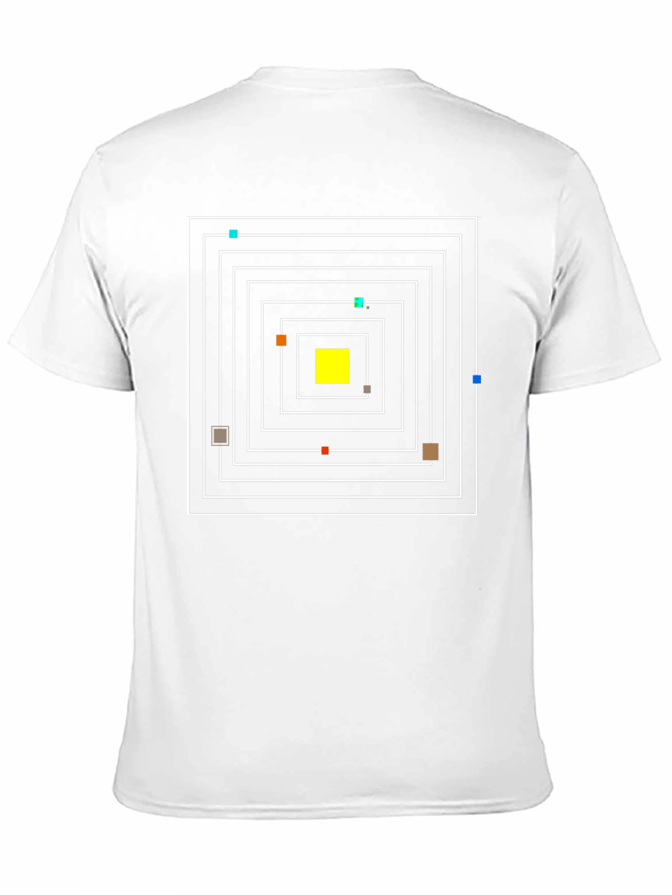 Camiseta Negra con Diseño Geométrico Cuadrado Abstracto