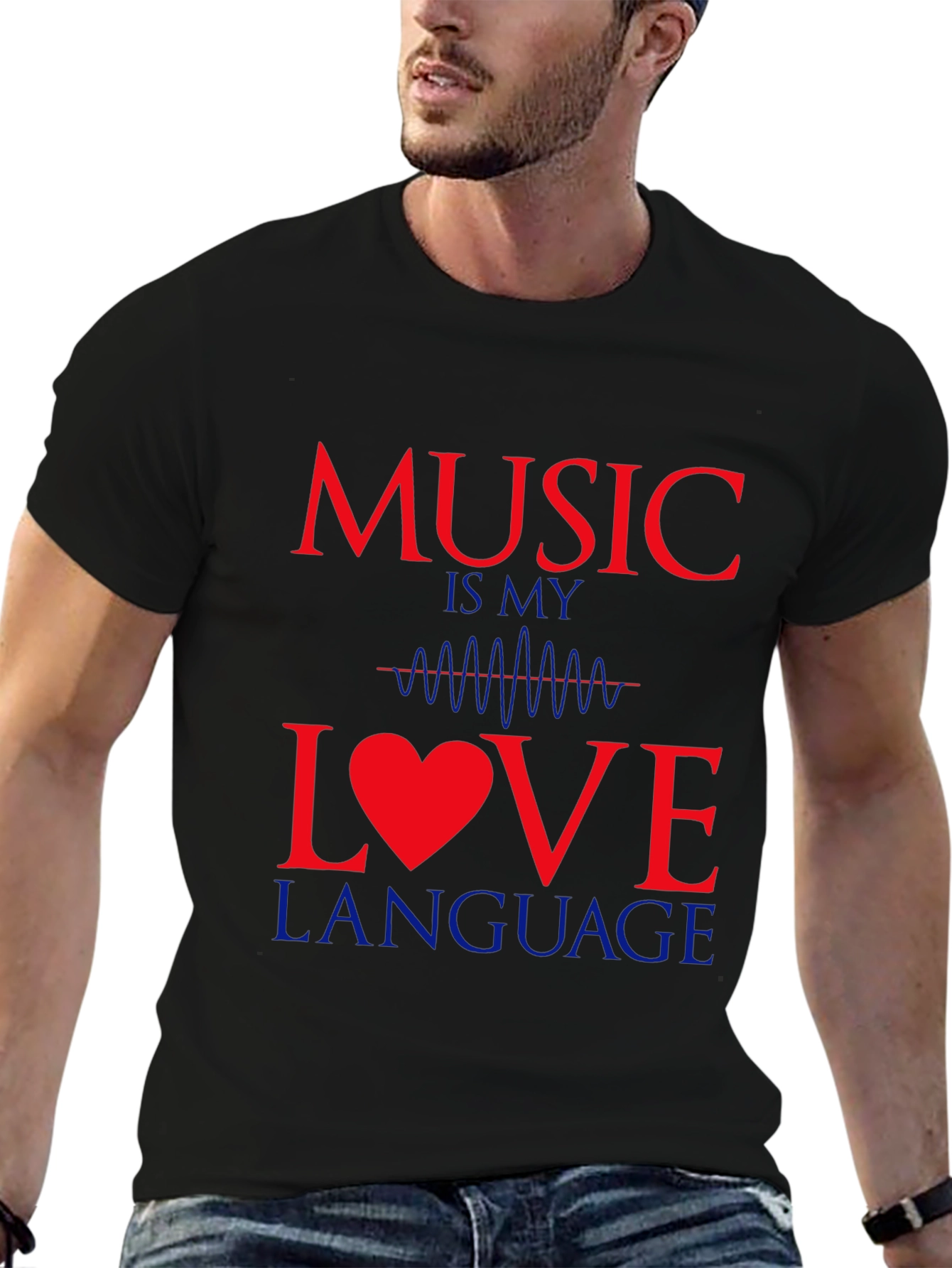 Camiseta Negra Music Is My Love Language