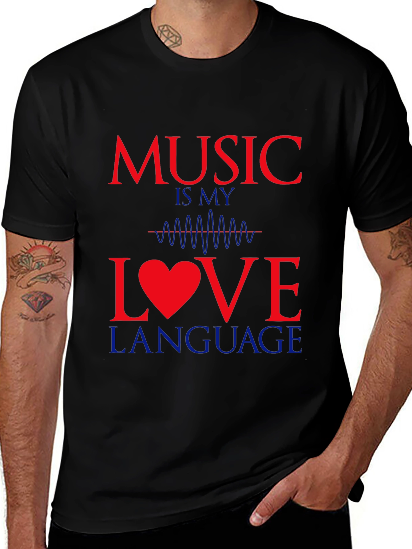 Camiseta Negra Music Is My Love Language