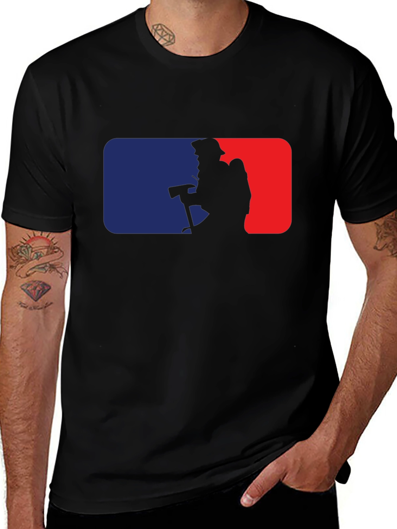Camiseta Negra Bomberos Estilo MLB