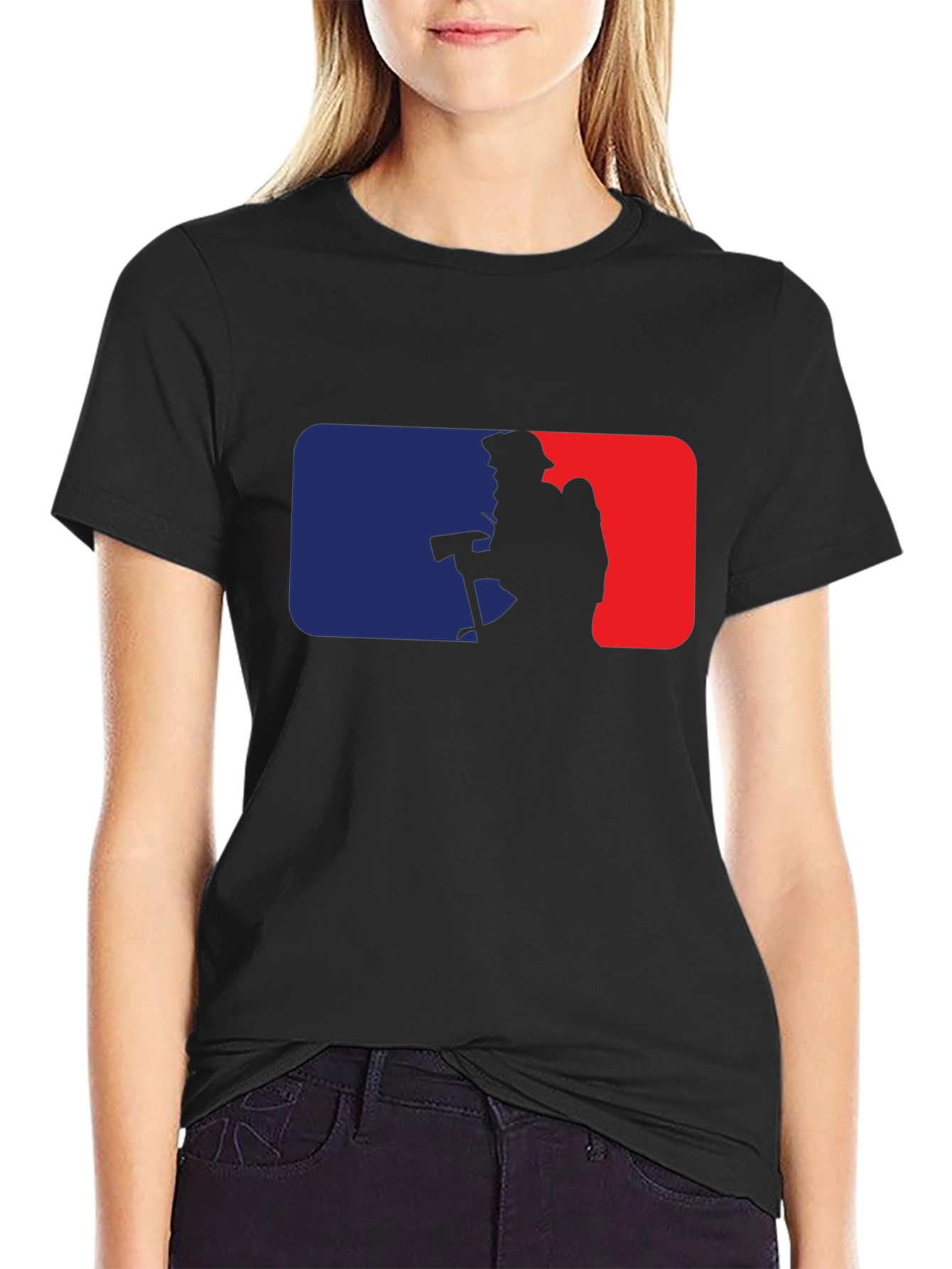 Camiseta Negra Bomberos Estilo MLB