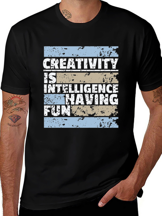 Camiseta Negra Creatividad Inteligencia Diversión