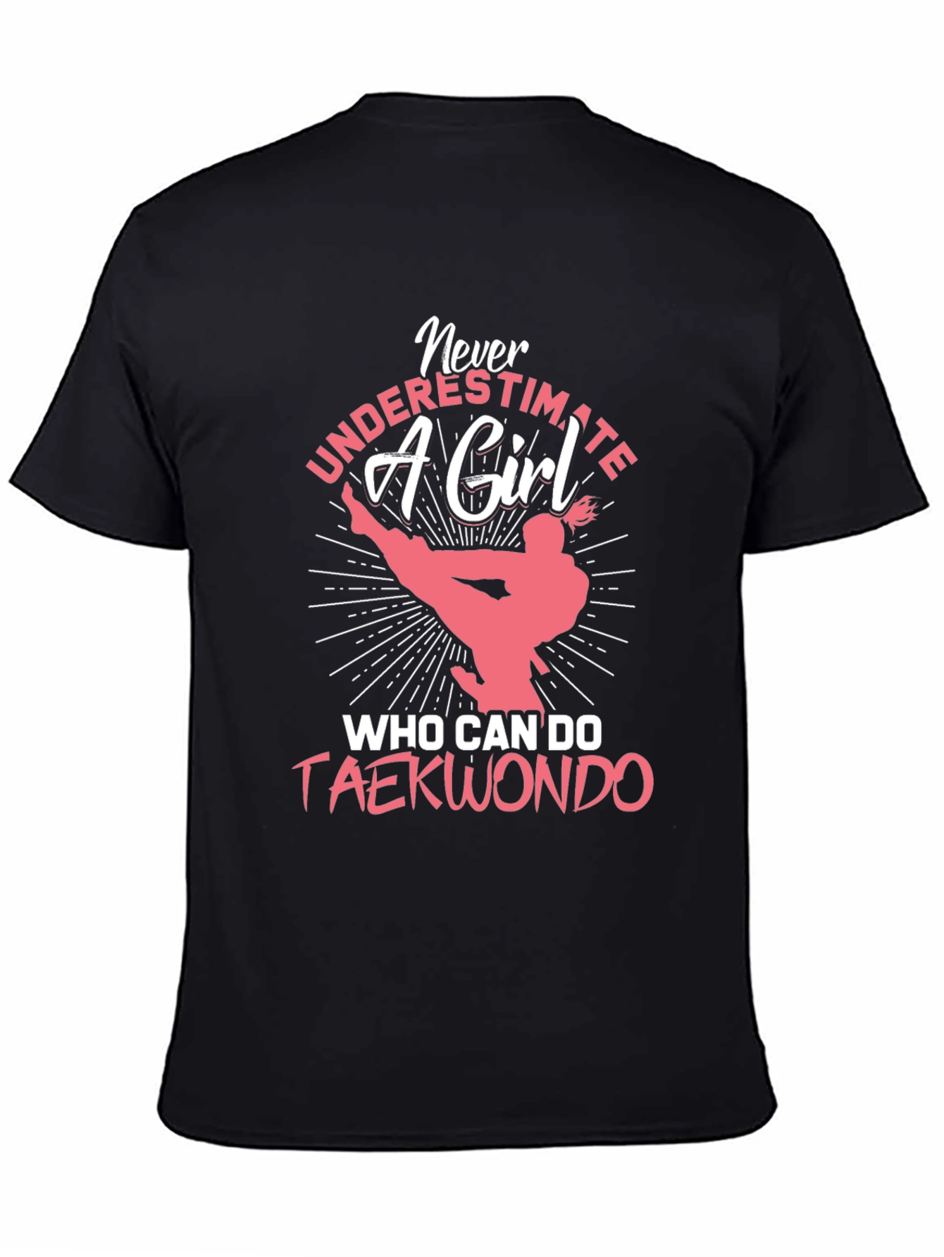 Camiseta Negra con Diseño de Taekwondo para Mujer