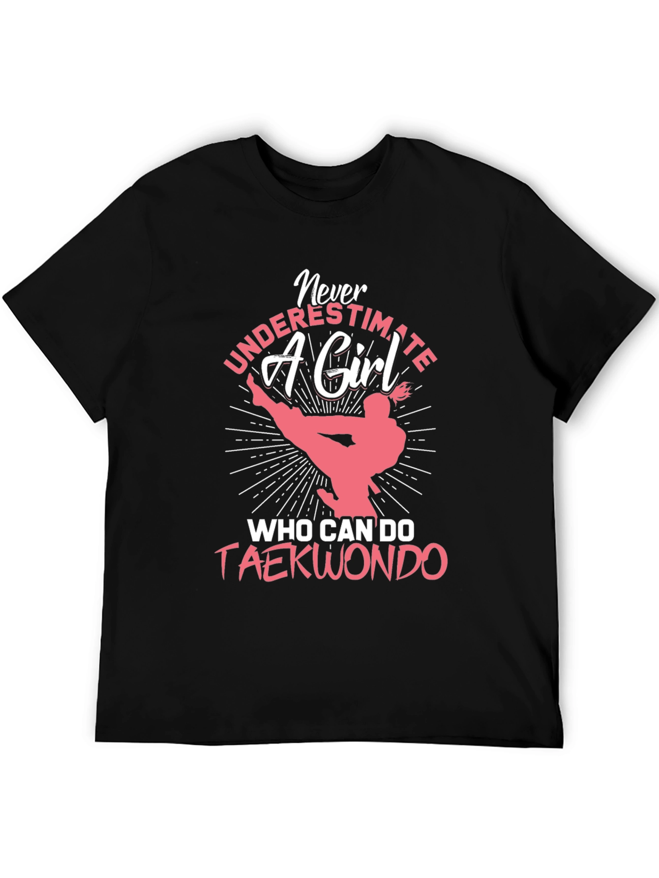 Camiseta Negra con Diseño de Taekwondo para Mujer