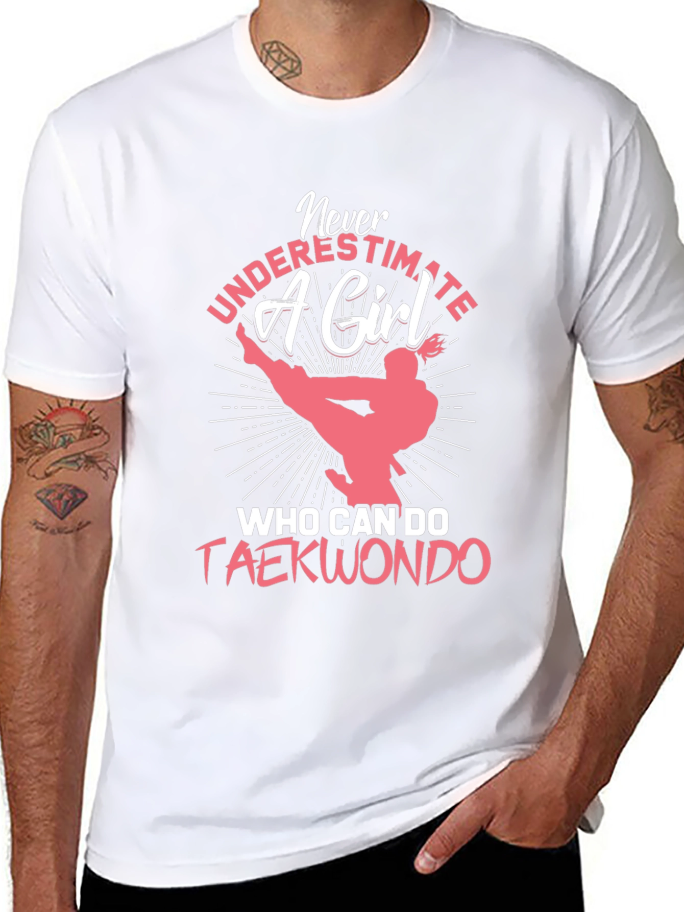 Camiseta Negra con Diseño de Taekwondo para Mujer