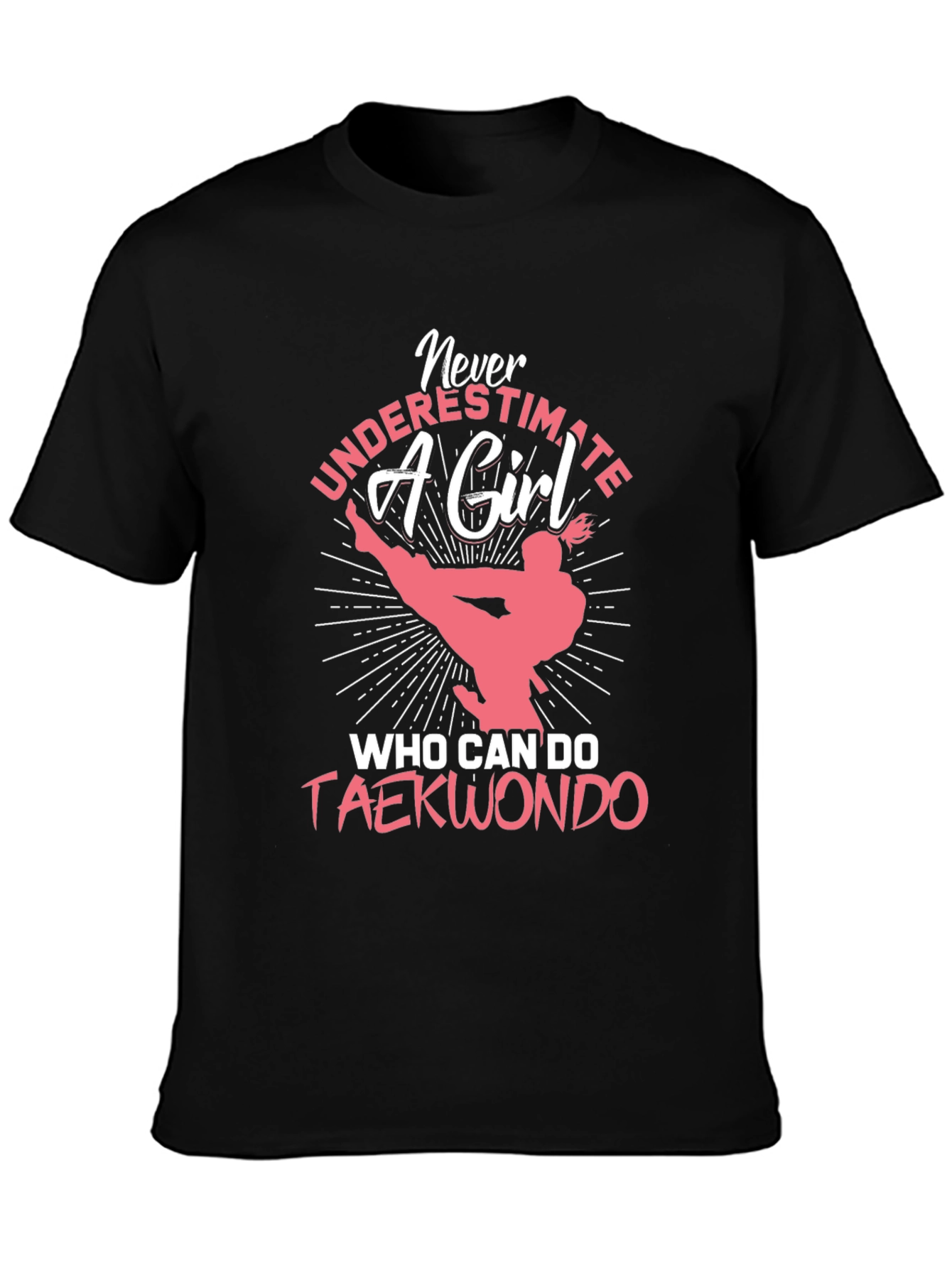 Camiseta Negra con Diseño de Taekwondo para Mujer