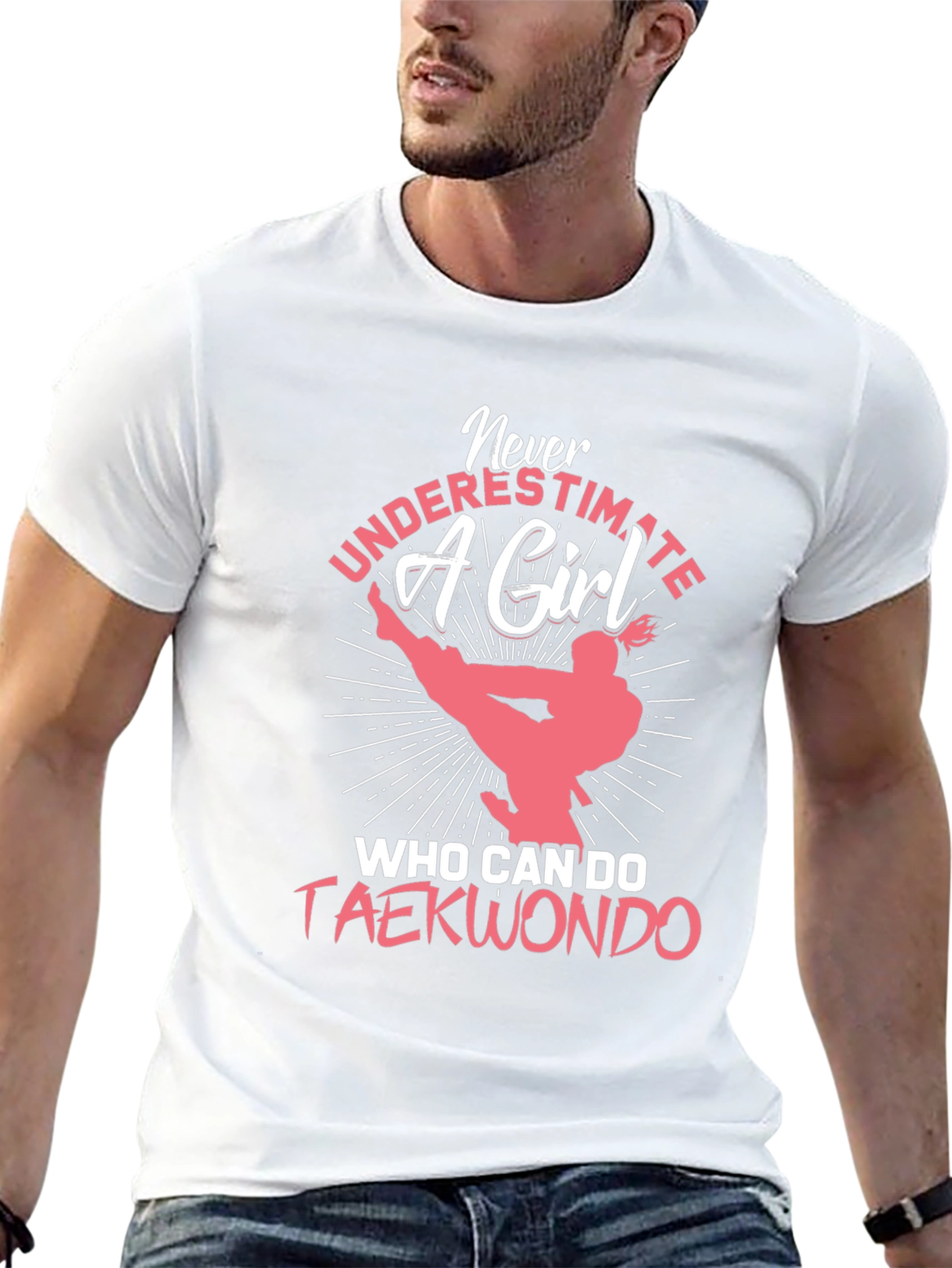 Camiseta Negra con Diseño de Taekwondo para Mujer
