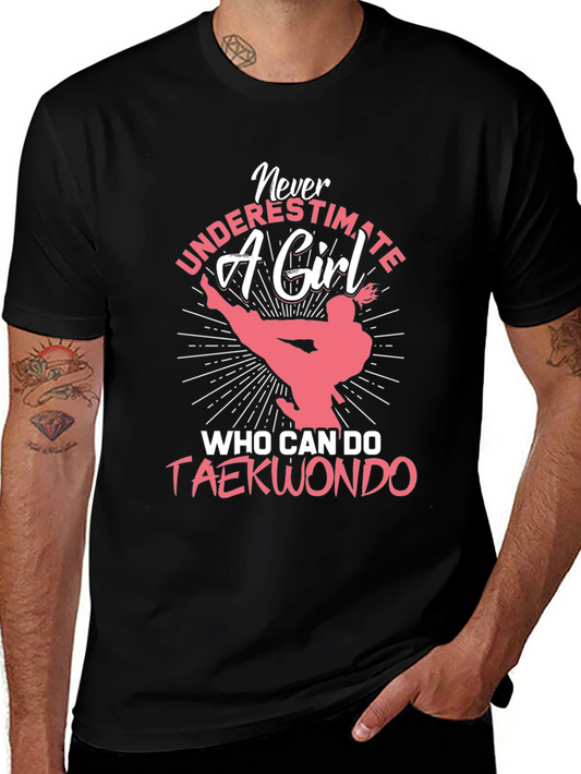 Camiseta Negra con Diseño de Taekwondo para Mujer