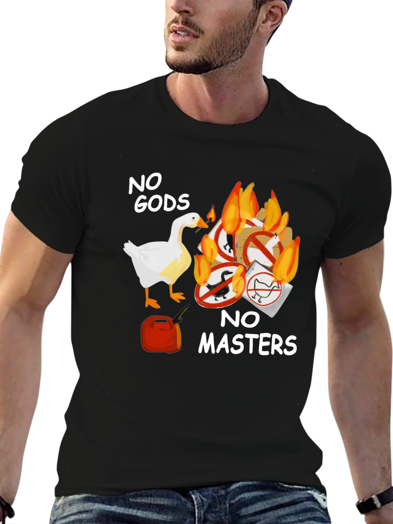 Camiseta Negra: ¡Sin Dioses Sin Amos!