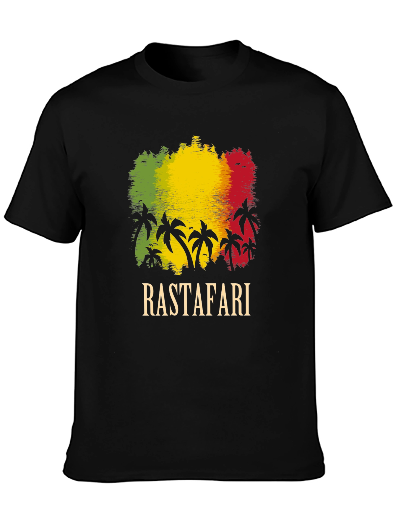 Camiseta Rastafari: Estilo Reggae con Diseño de Palmeras