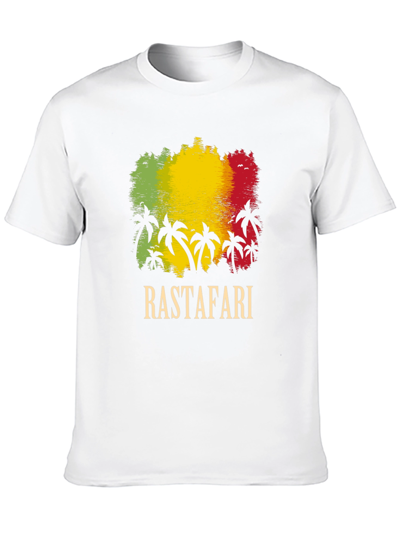 Camiseta Rastafari: Estilo Reggae con Diseño de Palmeras