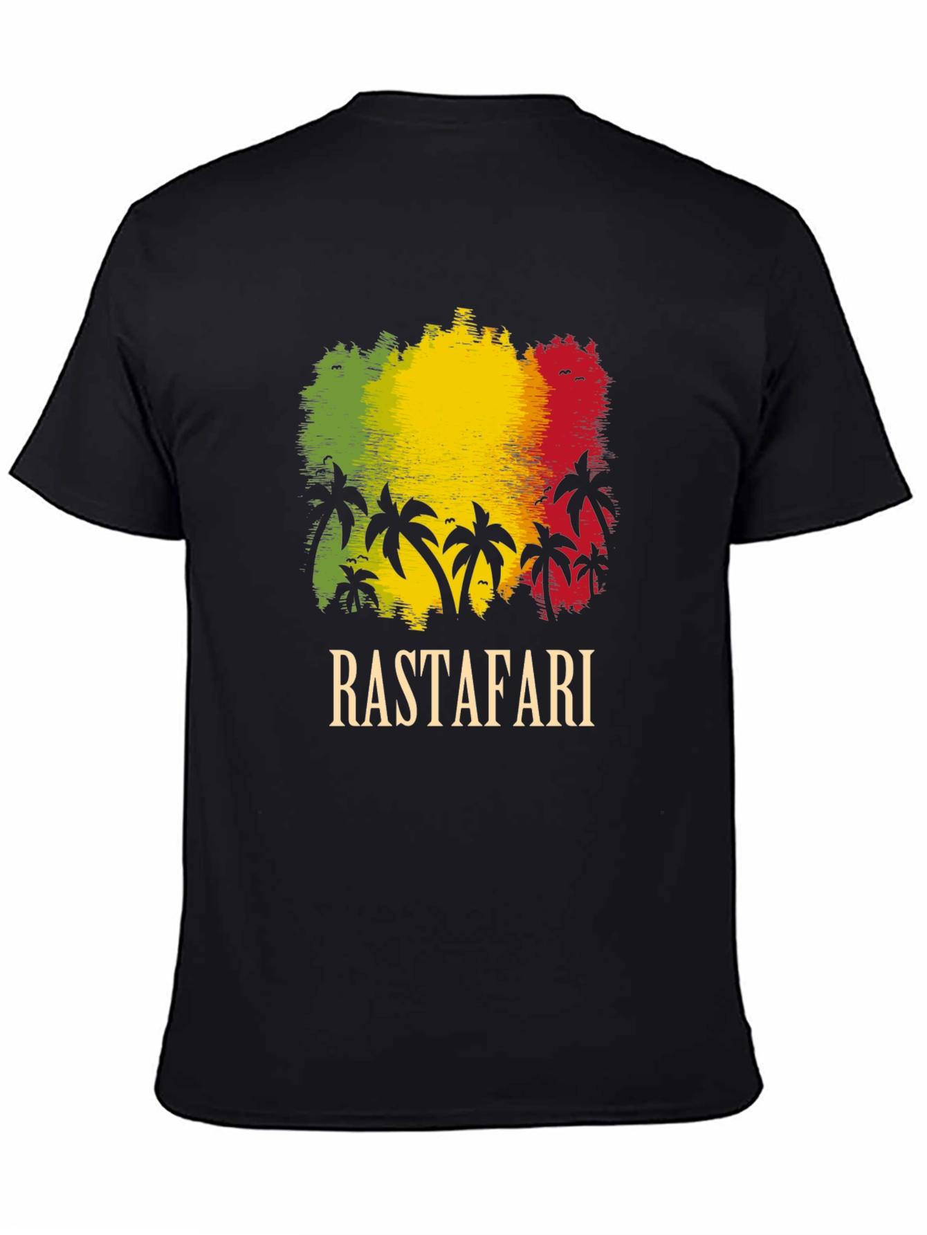 Camiseta Rastafari: Estilo Reggae con Diseño de Palmeras