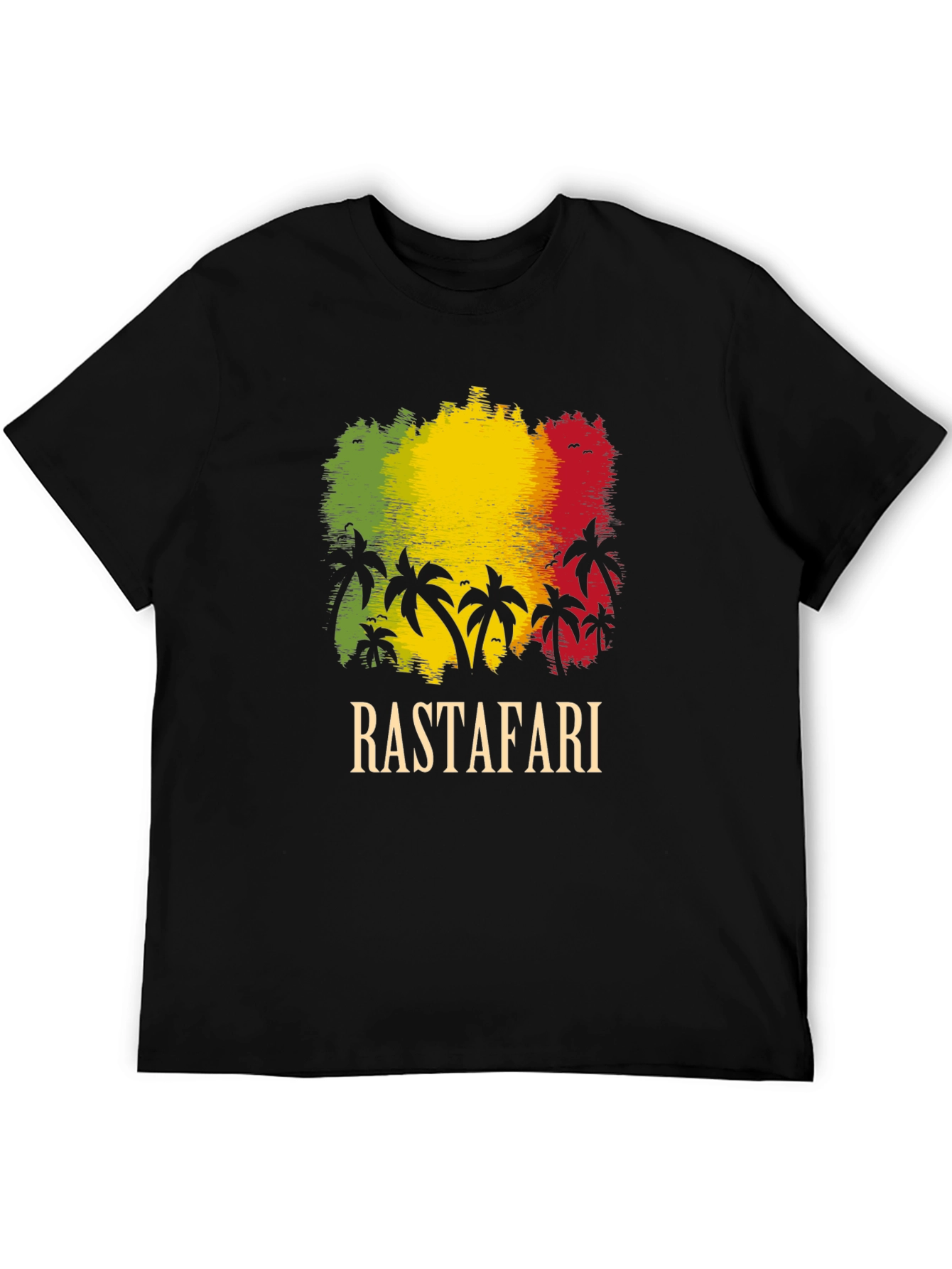 Camiseta Rastafari: Estilo Reggae con Diseño de Palmeras