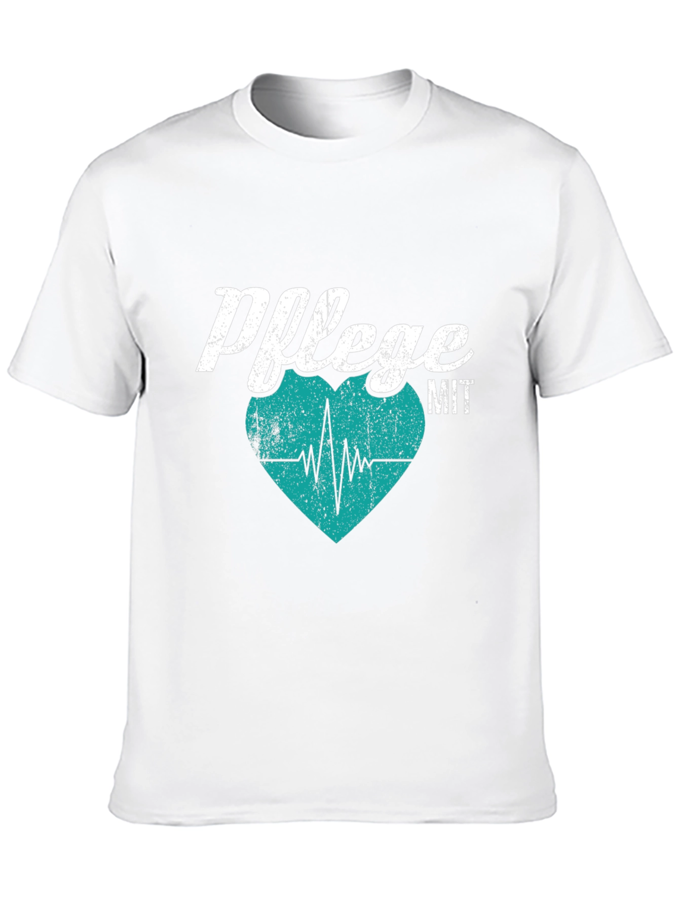 Camiseta Negra Pflege mit Herz