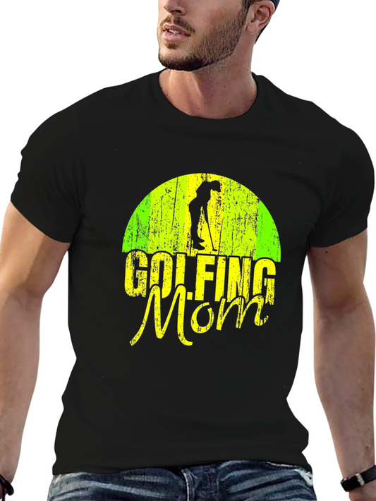 Camiseta Negra Golfing Mom para Hombre