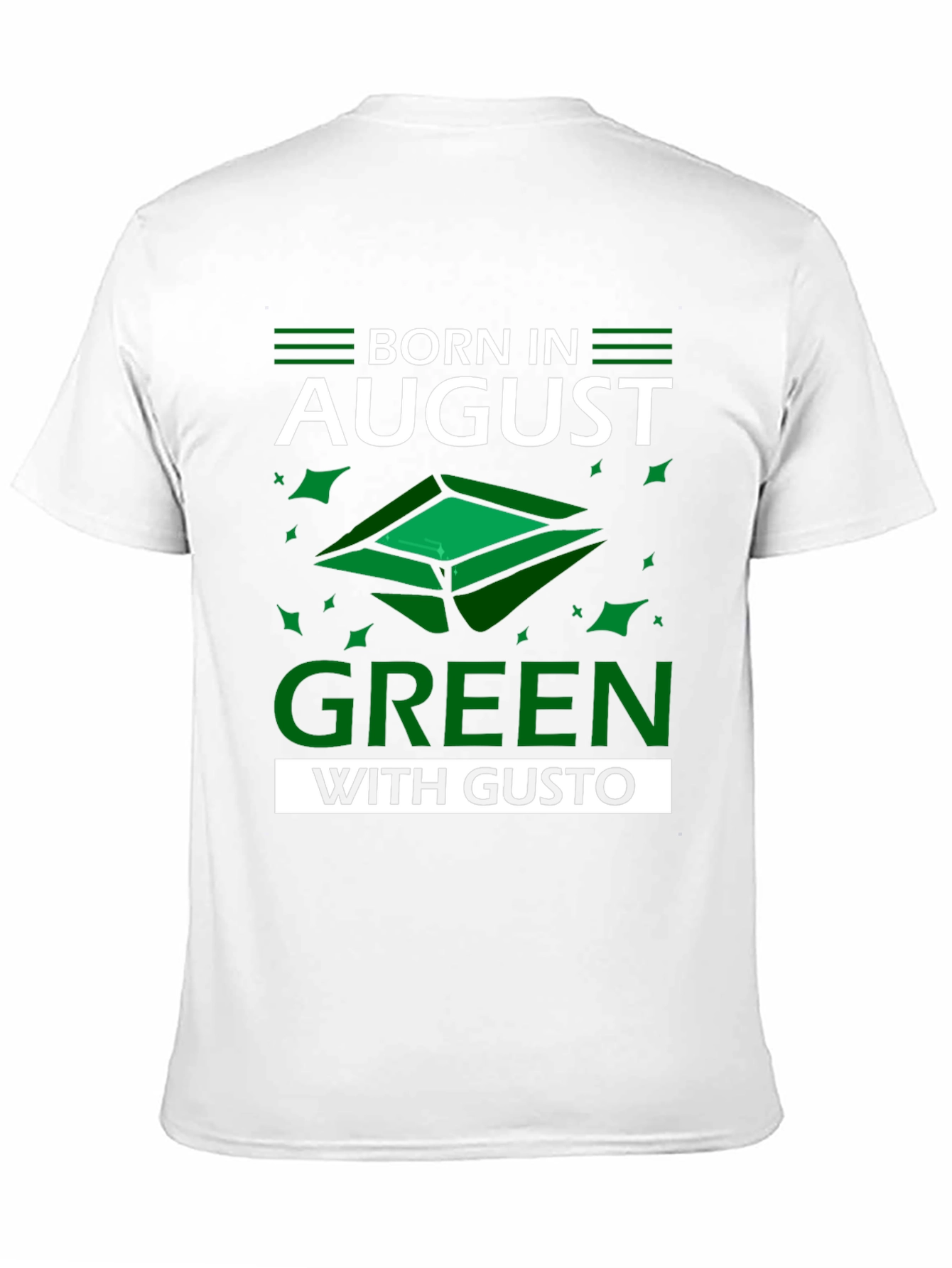 Camiseta Negra Nacido en Agosto - Verde con Gusto