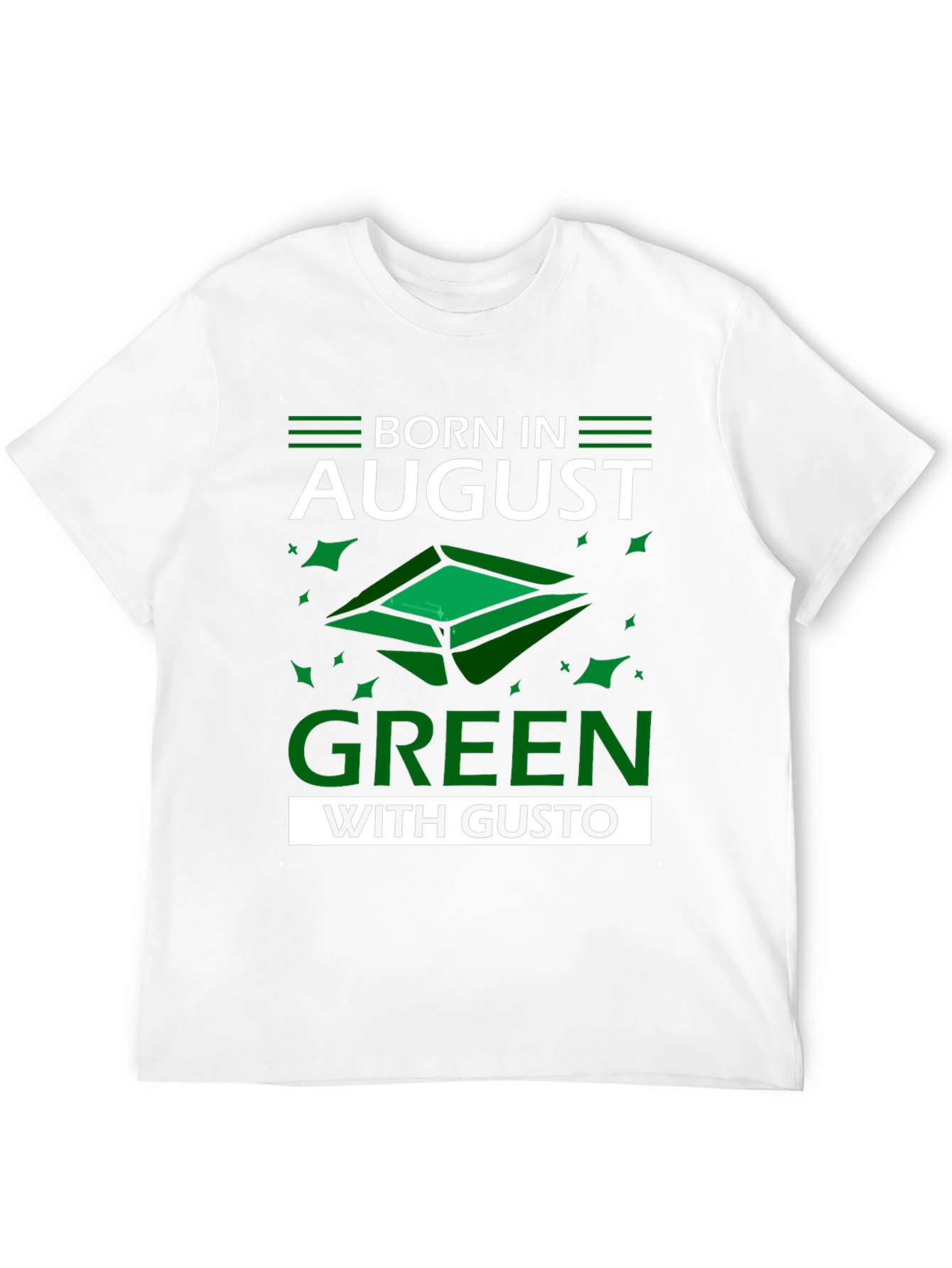 Camiseta Negra Nacido en Agosto - Verde con Gusto