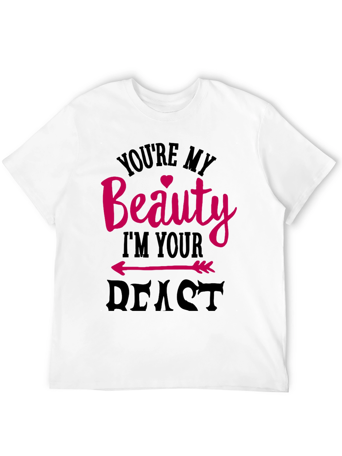 Camiseta Negra Beauty and Beast para Parejas