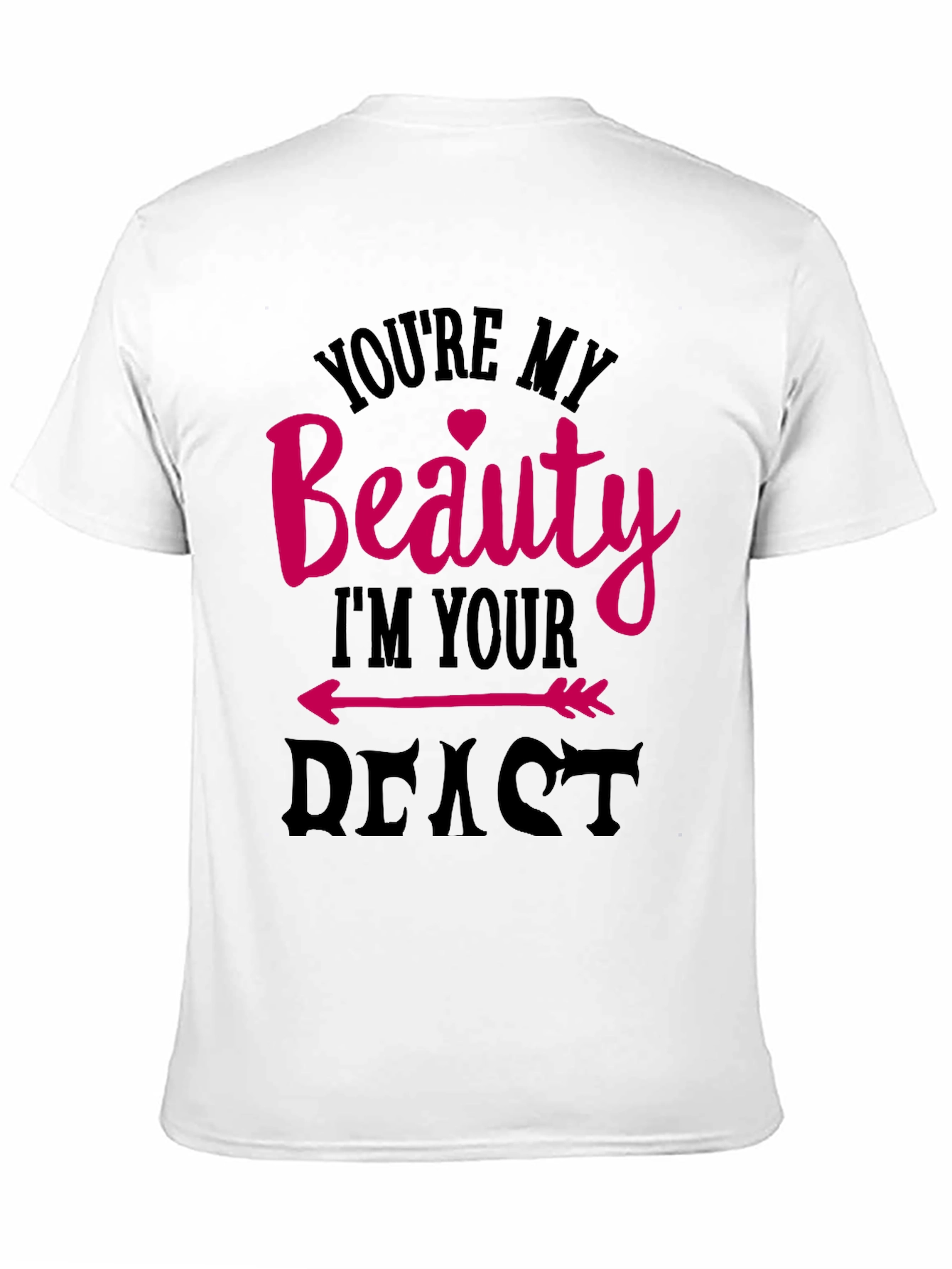 Camiseta Negra Beauty and Beast para Parejas