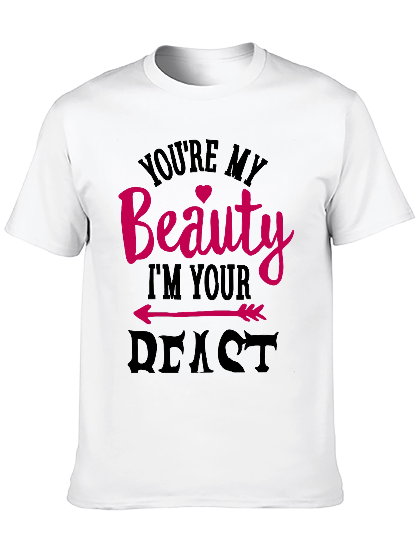 Camiseta Negra Beauty and Beast para Parejas