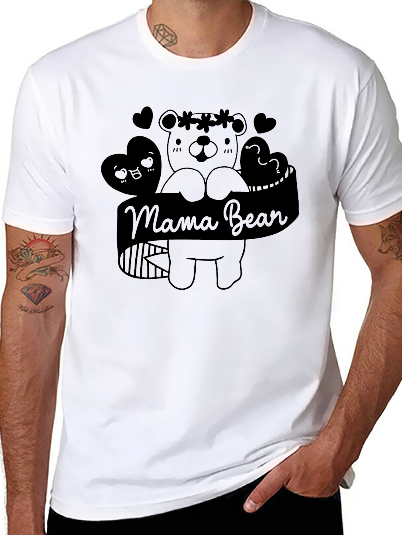 Camiseta Negra Mama Bear con Diseño de Oso