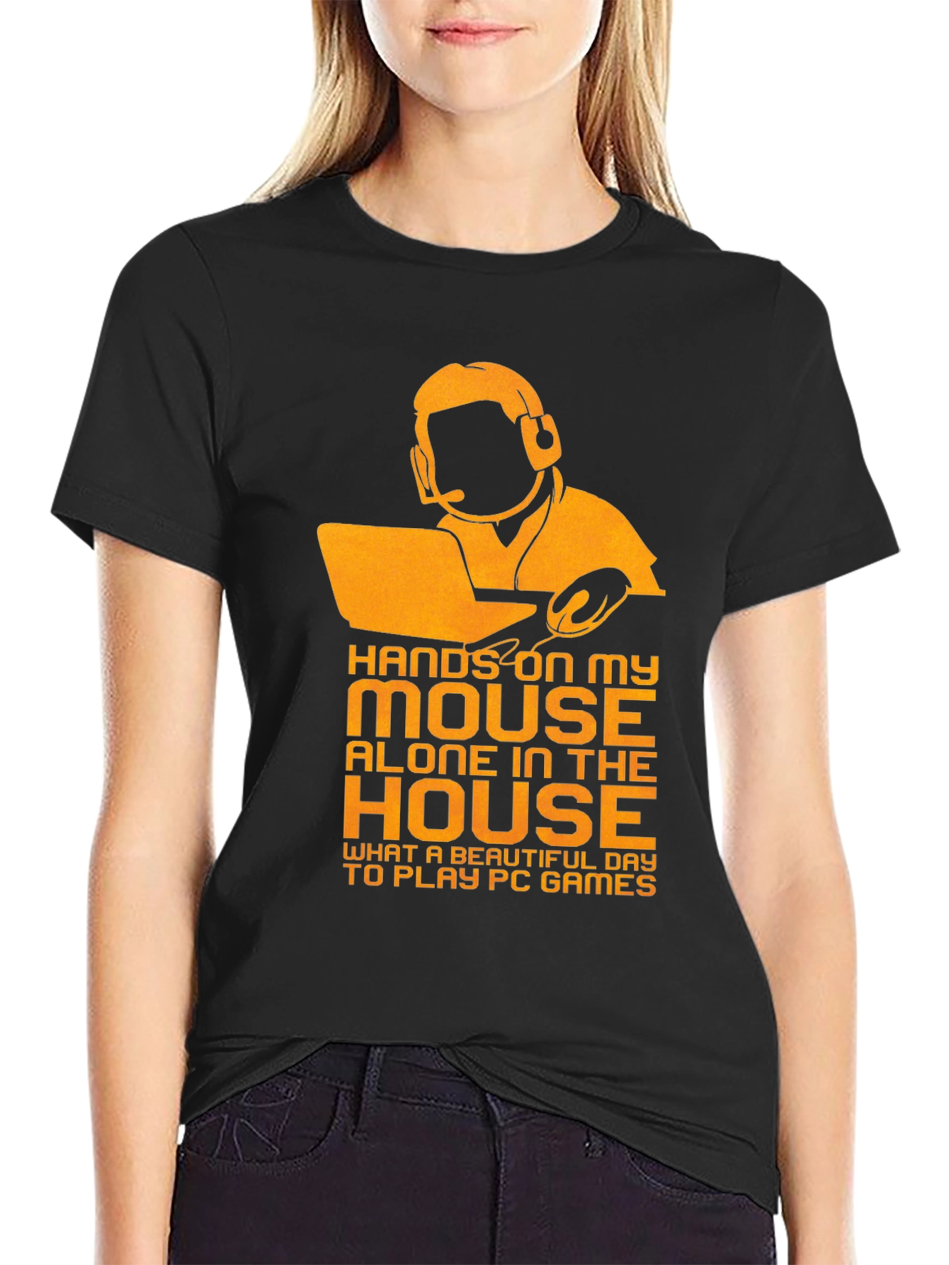 Camiseta Negra para Gamer con Diseño Divertido