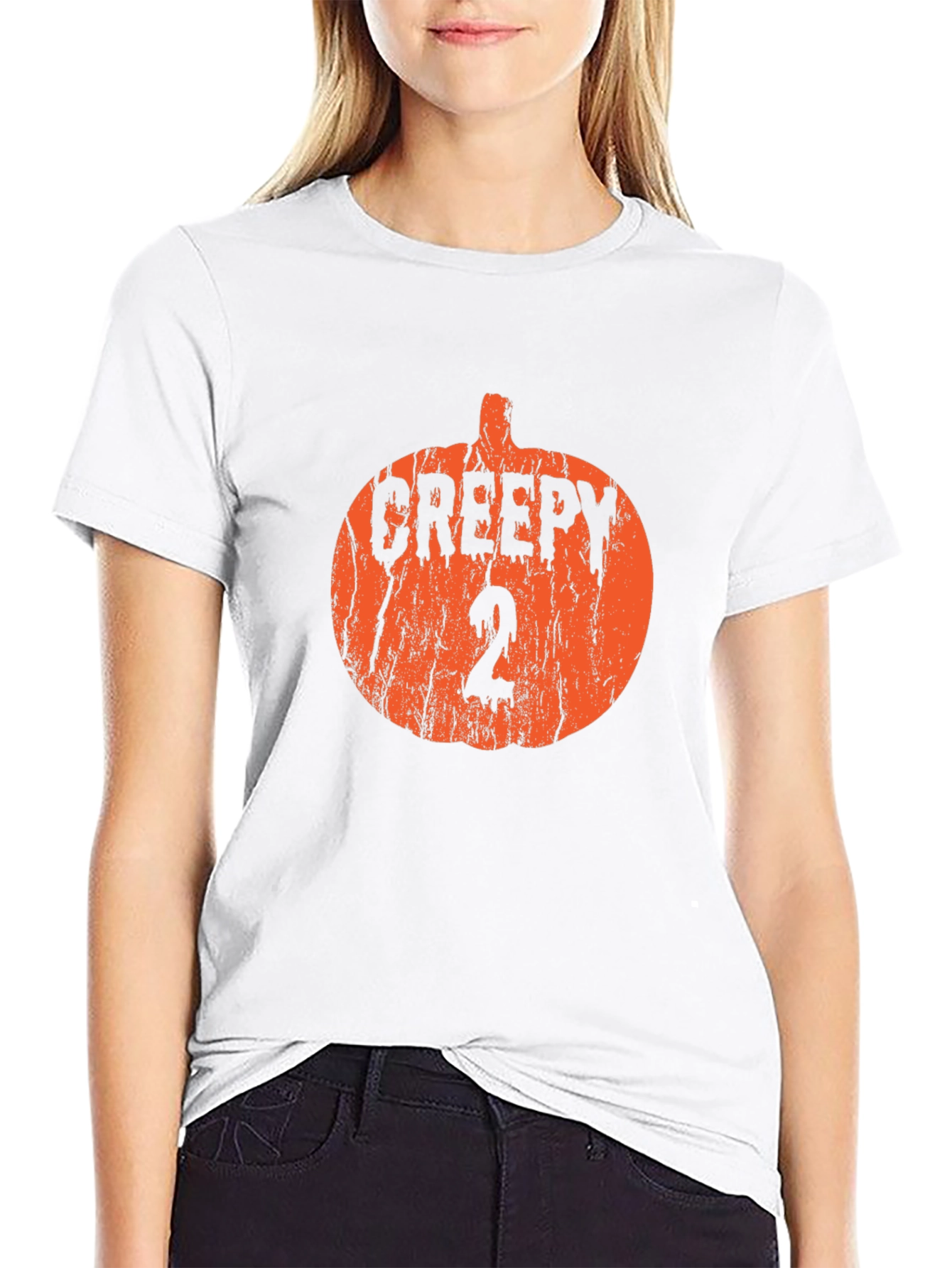 Camiseta Negra Calabaza Creepy 2 Halloween