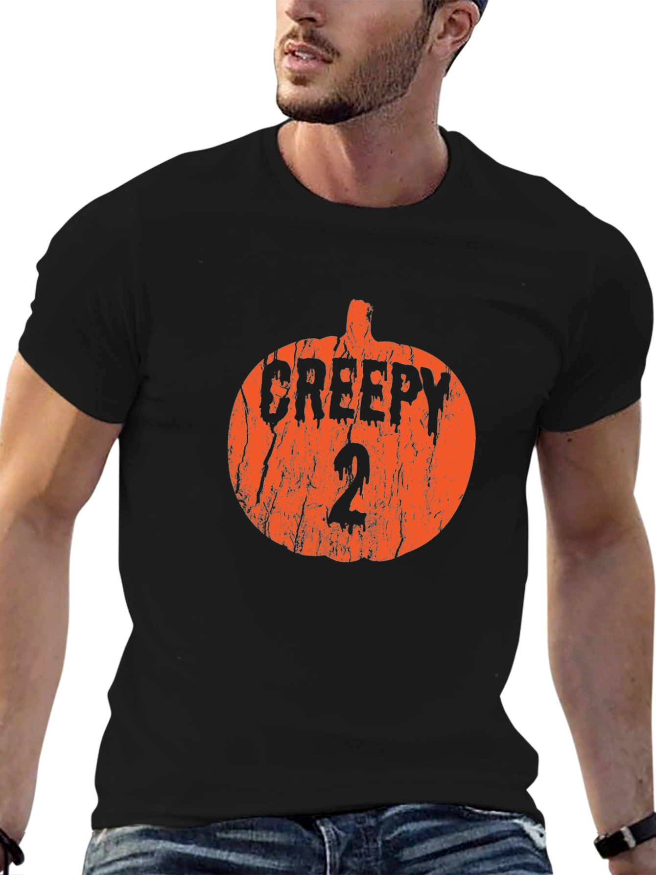Camiseta Negra Calabaza Creepy 2 Halloween